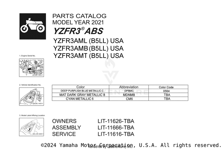 1 Title Page YZFR3 ABS - YZFR3AMB - 2021 Schematic