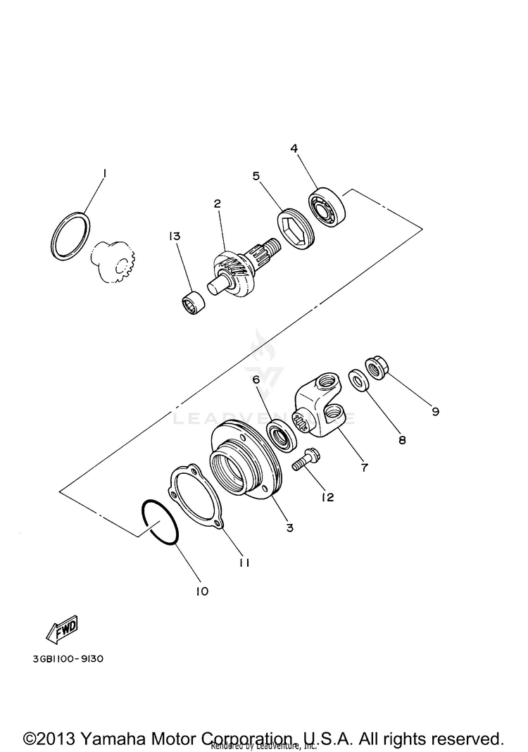 Middle Drive Gear GRIZZLY 80 - YFM80GW - 2007 Schematic