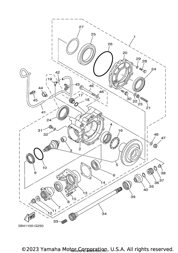 Drive Shaft RHINO 700 FI  SPECIA - YXR7FSEYB - 2009 Schematic
