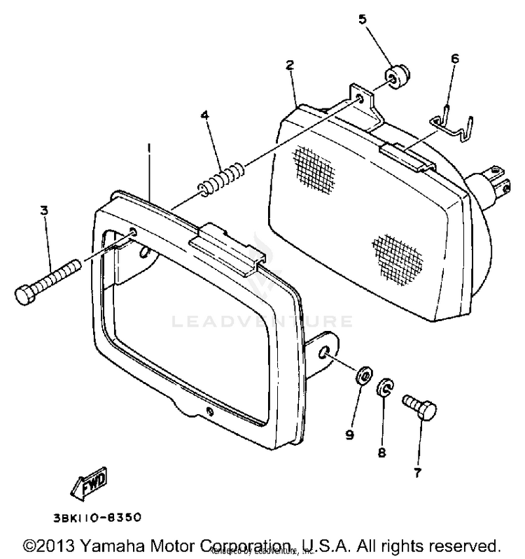 Headlight DT50LC - 1990 Schematic