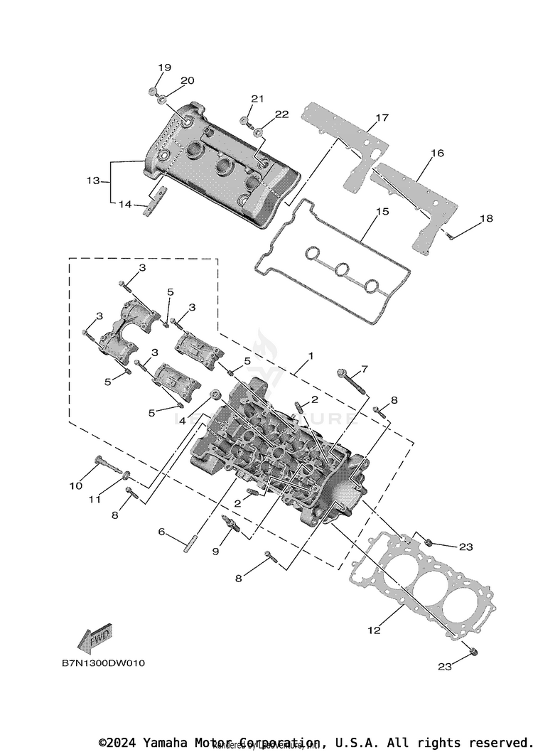 Cylinder Head TRACER 9 GT - MTT9GTNCR - 2022 Schematic