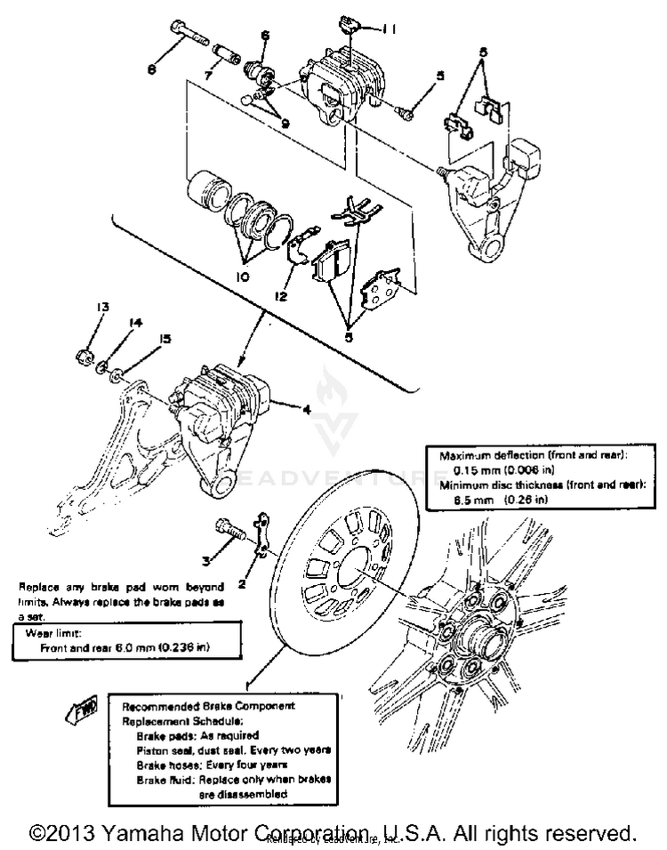 Rear Disc Brake-Caliper Schematic
