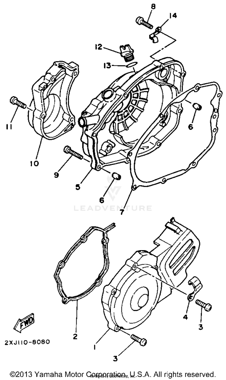 Crankcase Cover 1 BLASTER - YFS200D - 1992 Schematic