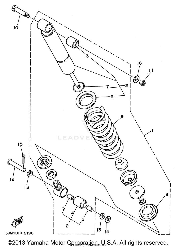 Rear Suspension BLASTER - YFS200H - 1996 Schematic