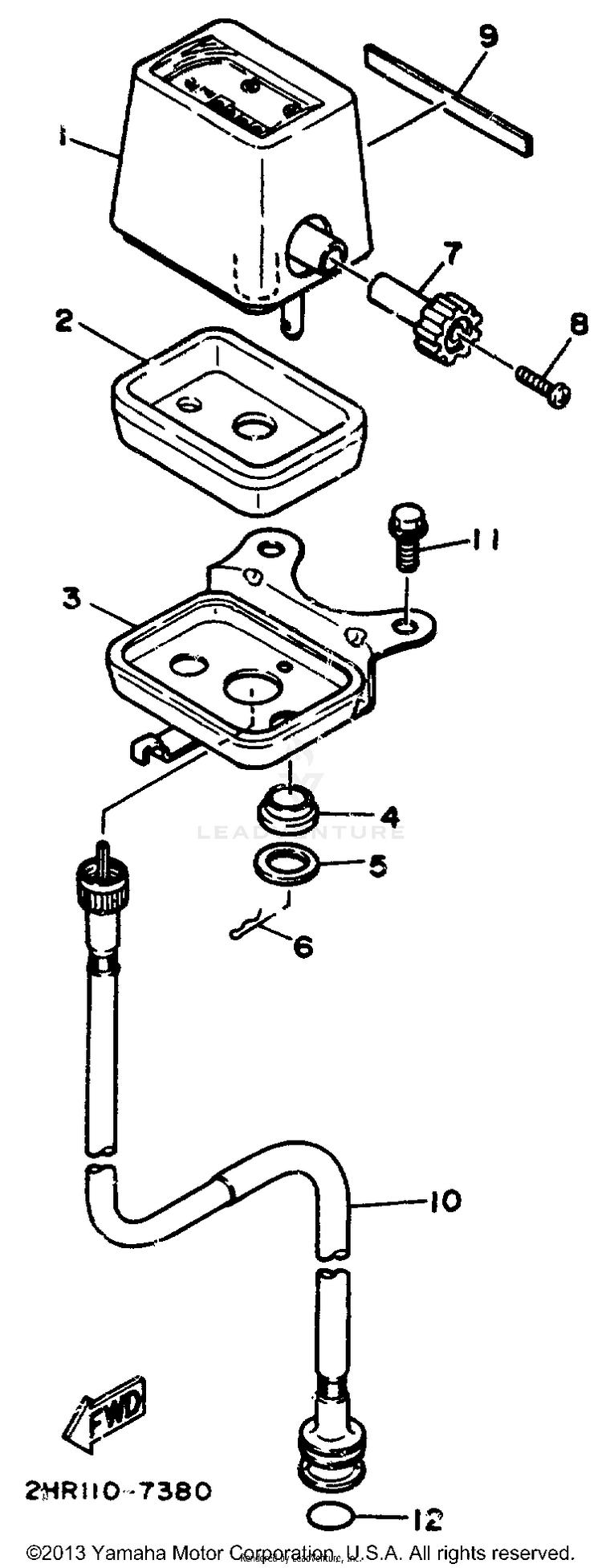 Meter BIG BEAR (ME & NH Only) - YFM350FWD_MNH - 1992 Schematic