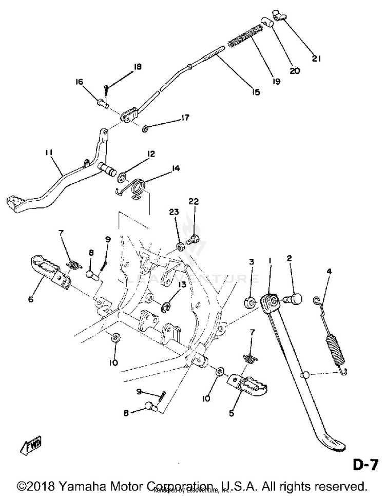 Stand Footrest Brake Pedal Schematic