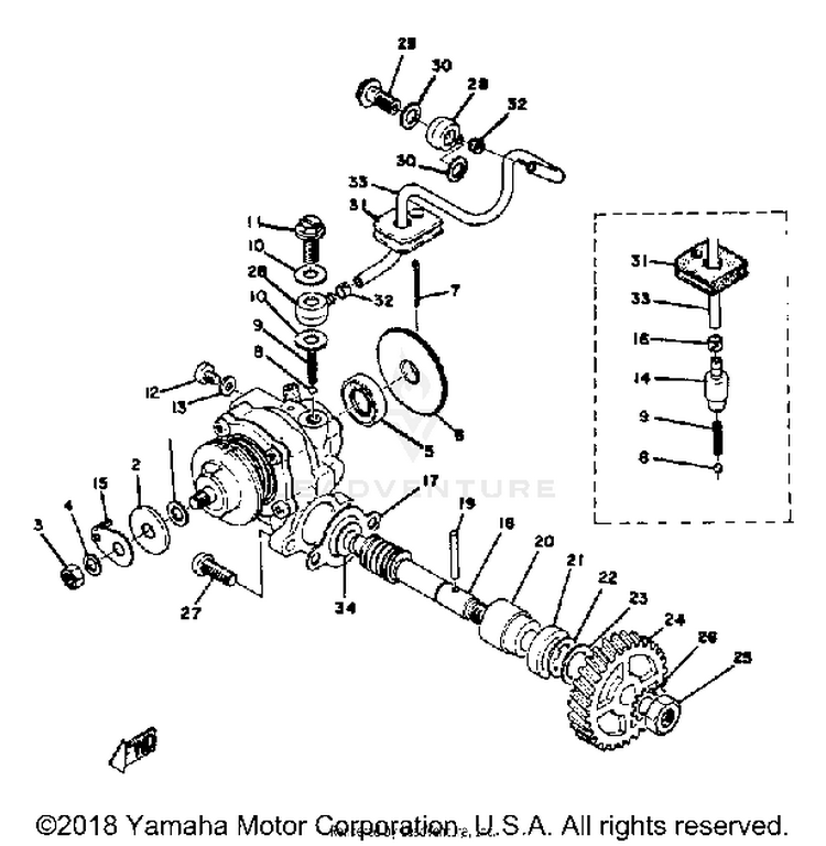 Oil Pump AT3_CT3 - AT2 - 1972 Schematic