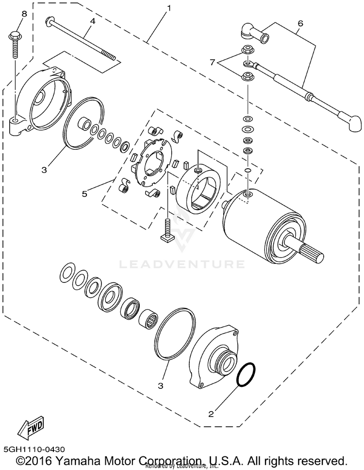 Starting Motor KODIAK 4WD - YFM400FAP - 2002 Schematic