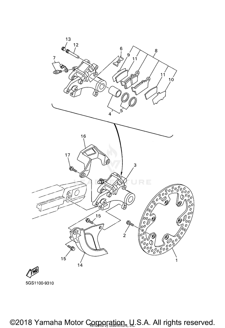 Rear Brake Caliper Schematic