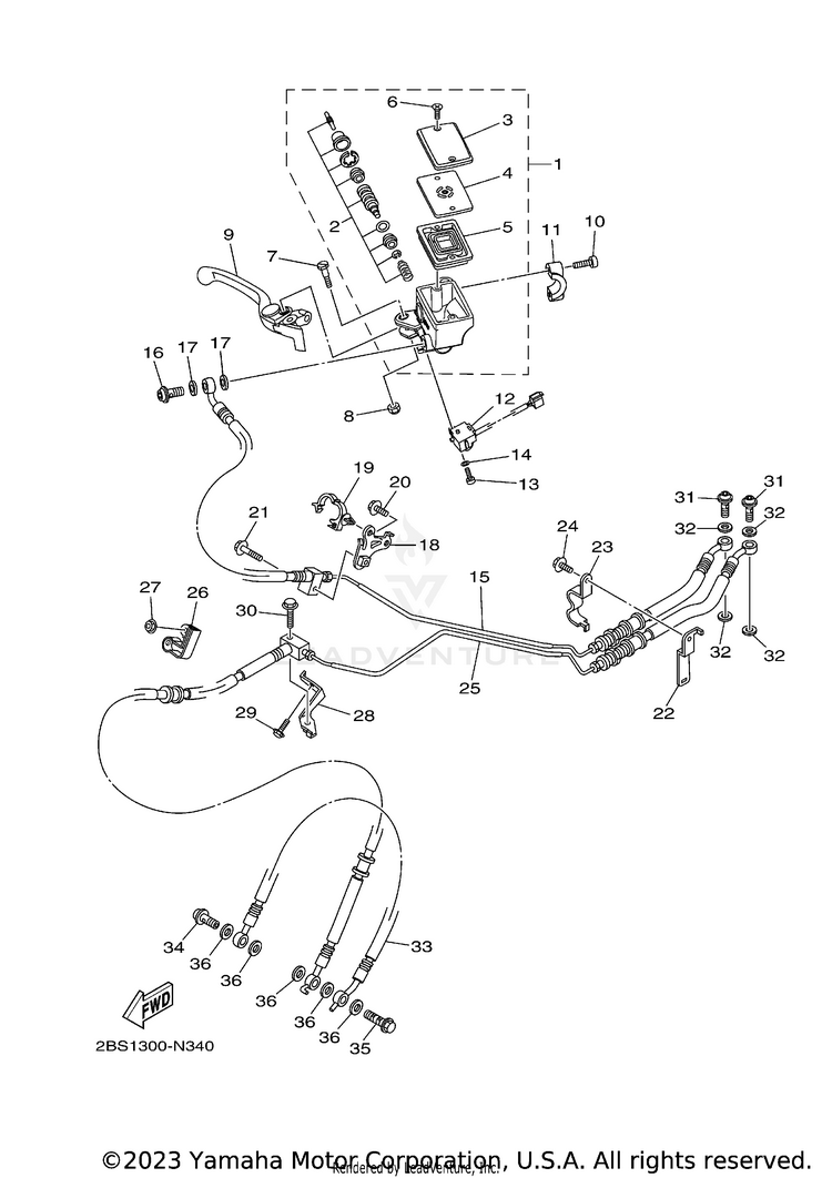 Front Master Cylinder Schematic