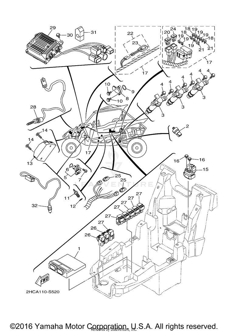 Electrical 1 YXZ1000R EPS - YXZ10YMXHO - 2017 Schematic