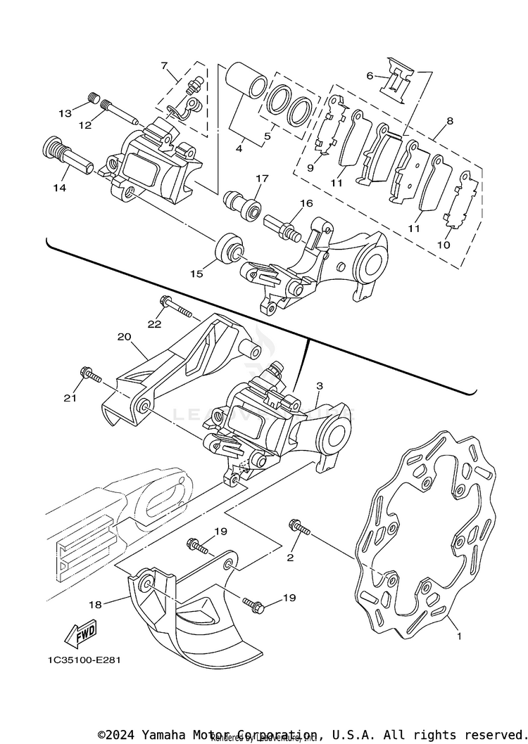 Rear Brake Caliper Schematic