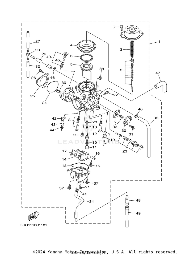 Carburetor RHINO 660 - YXR660FAS - 2004 Schematic