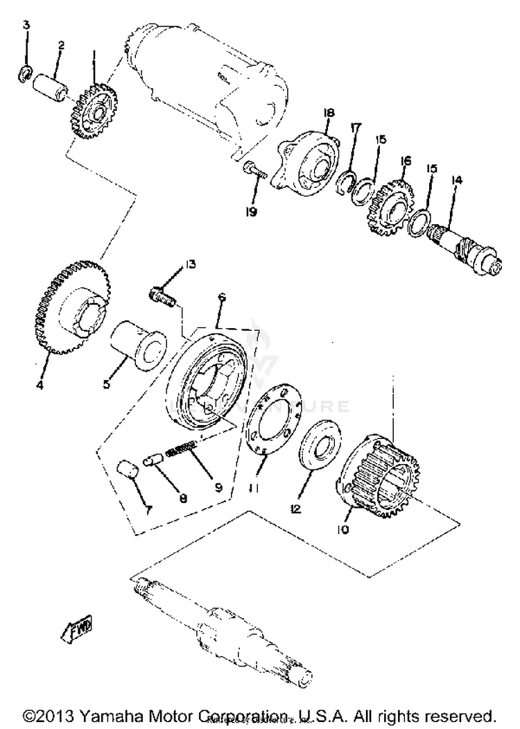 Starter Clutch XS1100G - 1980 Schematic