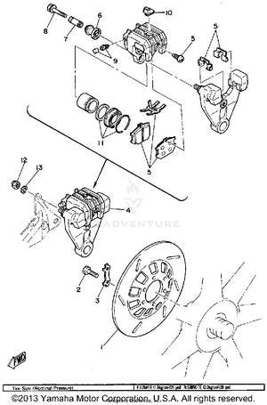 Rear Brake Caliper Schematic