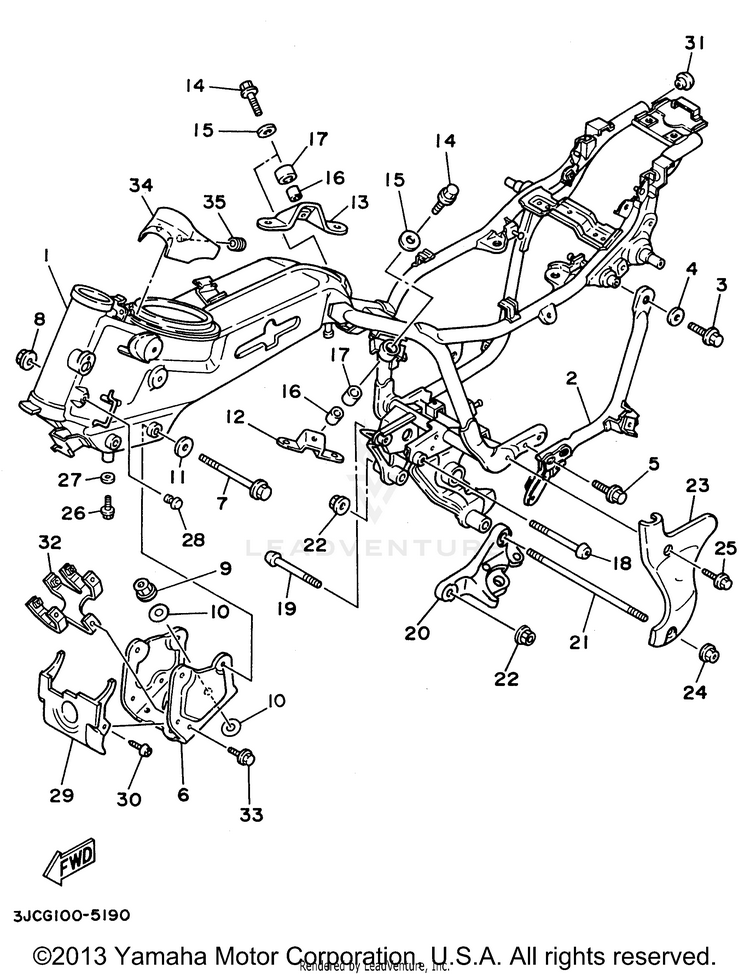 Frame VIRAGO 535 - XV535HC - 1996 Schematic