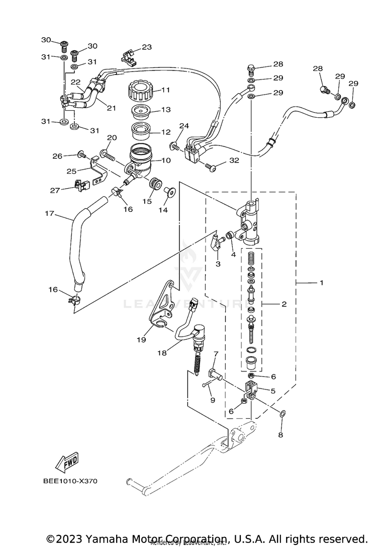 Rear Master Cylinder Schematic