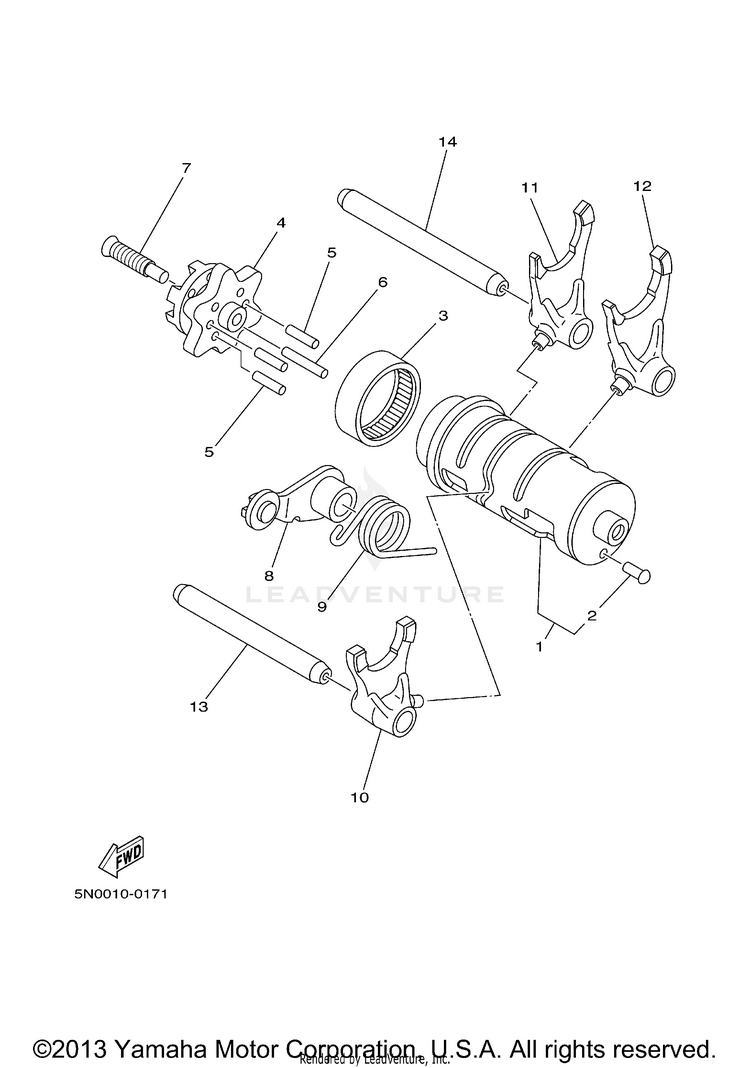 Shift Cam Fork Schematic