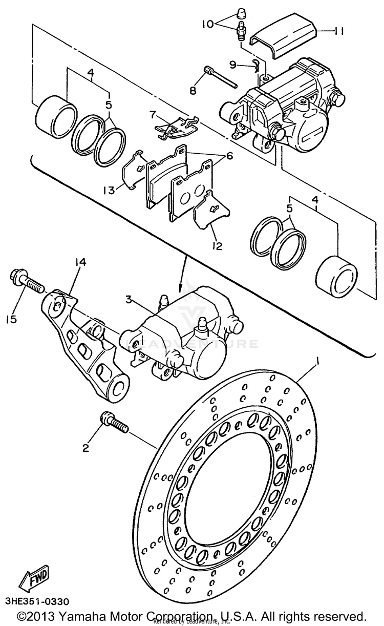 Rear Brake Caliper Schematic