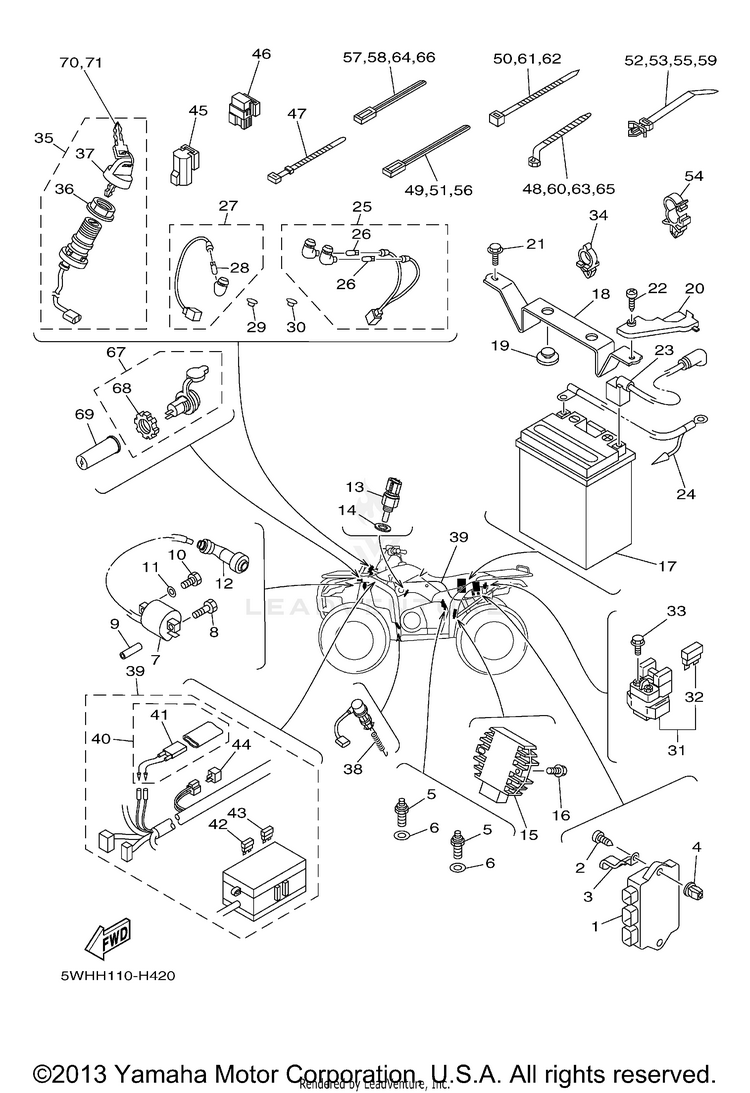 Electrical 1 GRIZZLY 350 2WD - YFM35GAGR - 2011 Schematic