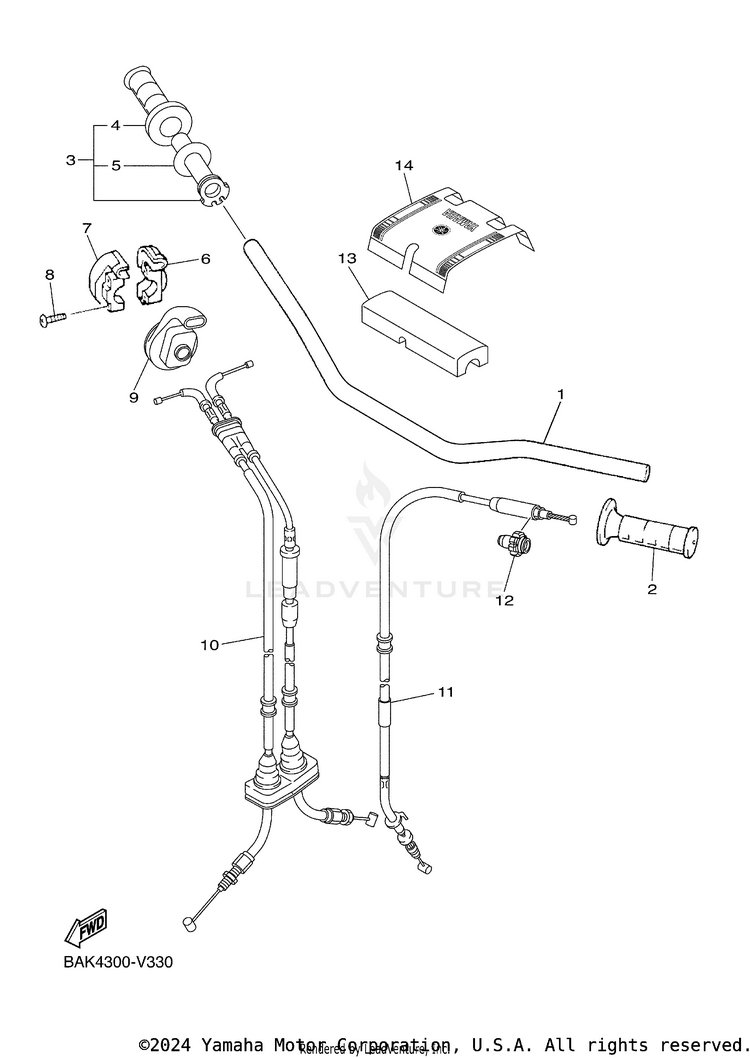 Steering Handle & Cable Schematic