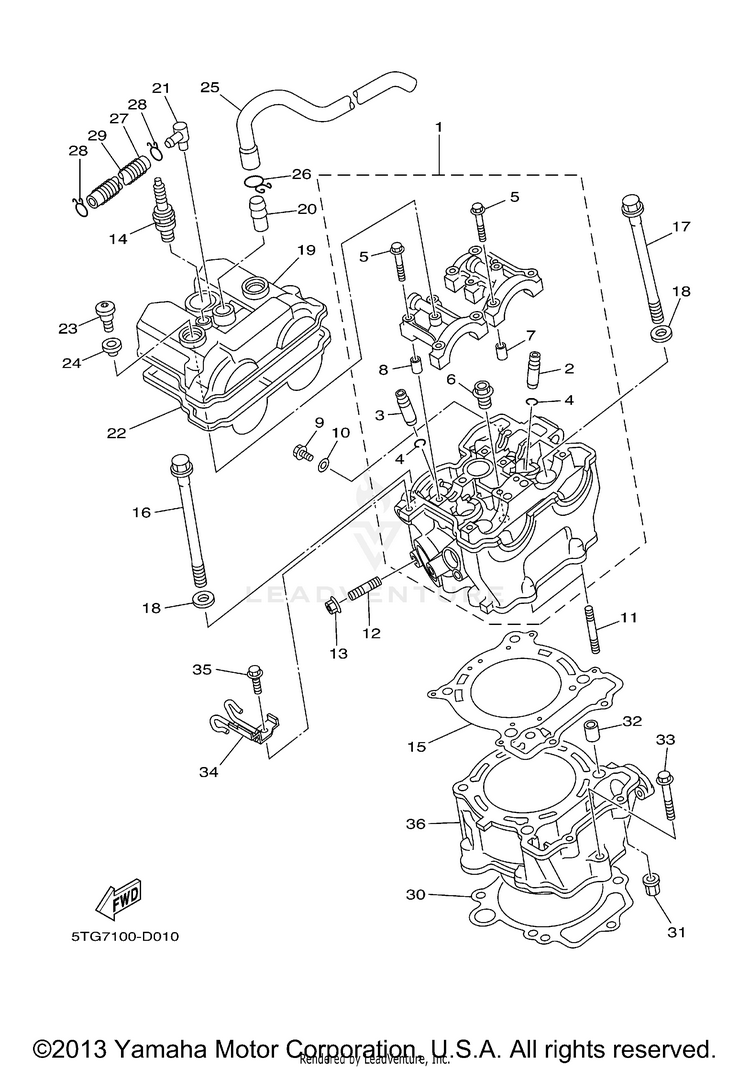 Cylinder YFZ450 - YFZ450T - 2005 Schematic