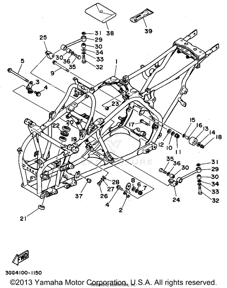 Frame BANSHEE - YFZ350G - 1995 Schematic