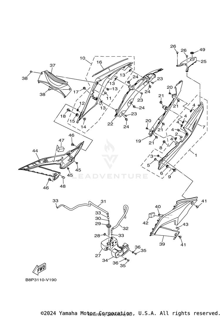 Side Cover YZFR3 - YZFR3LL - 2020 Schematic