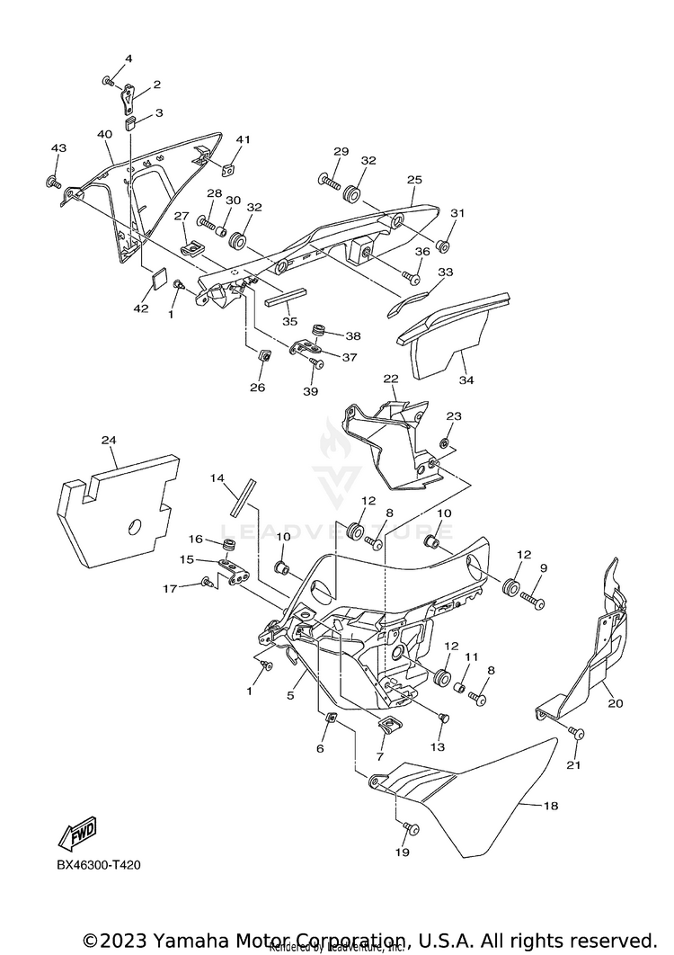 Cowling 3 YZFR1 - YZFR1JCB - 2018 Schematic