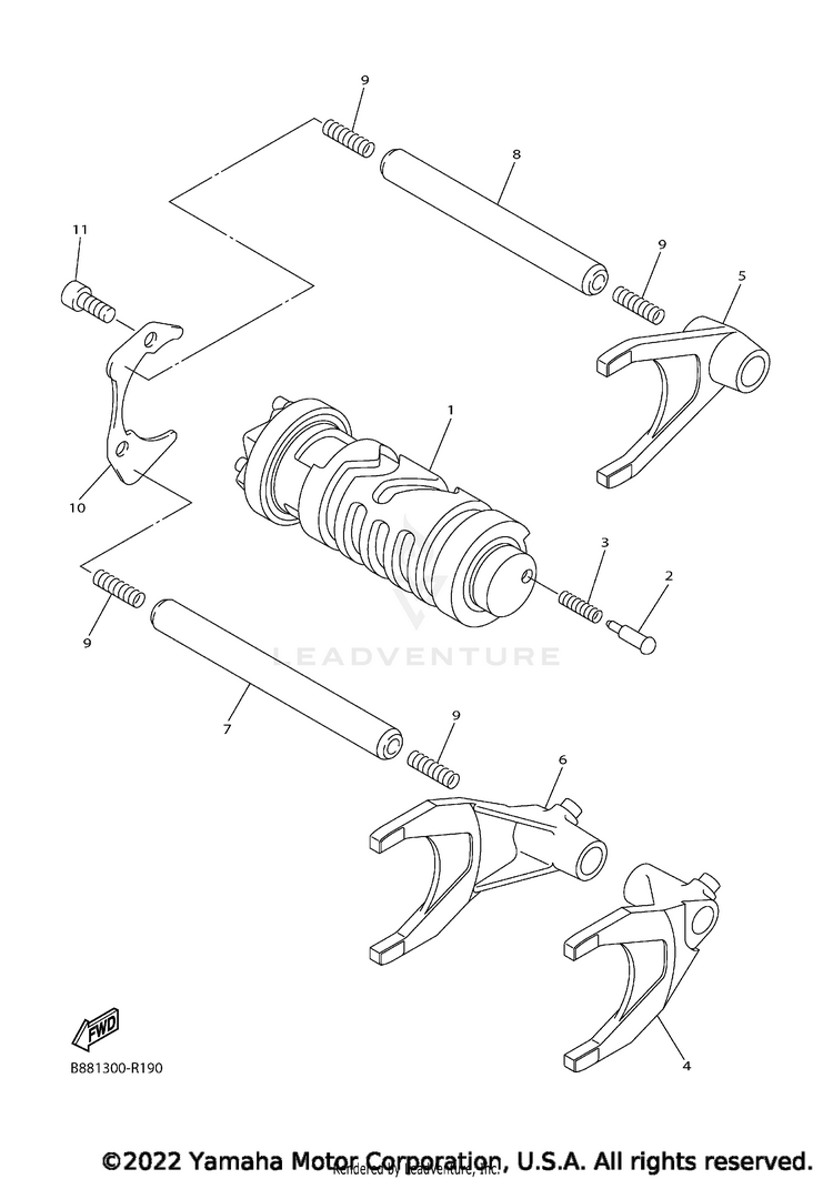Shift Cam Fork Schematic