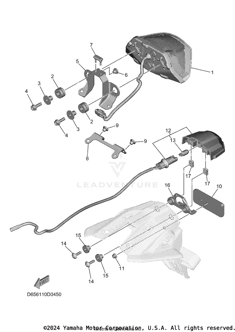 Taillight XSR900 - XSR900SCB - 2025 Schematic