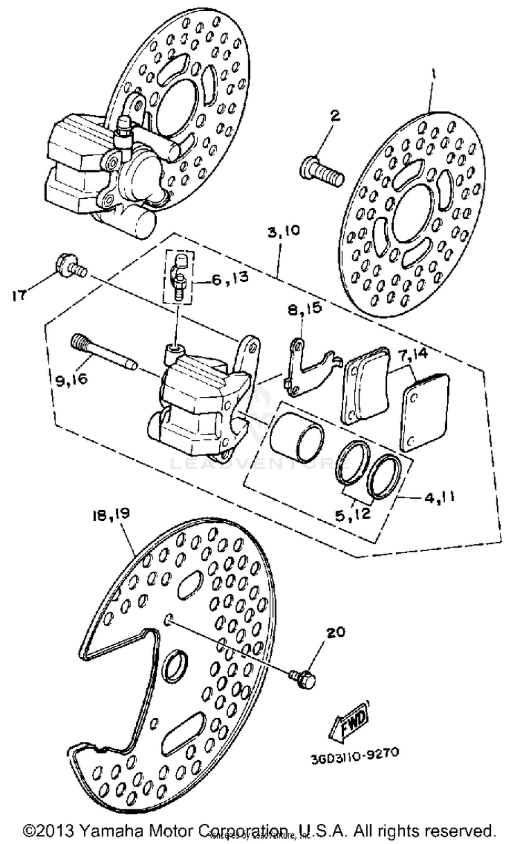 Front Brake Caliper Schematic