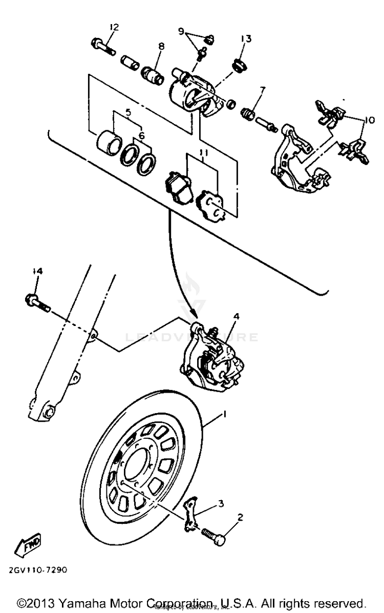 Front Brake Caliper Schematic