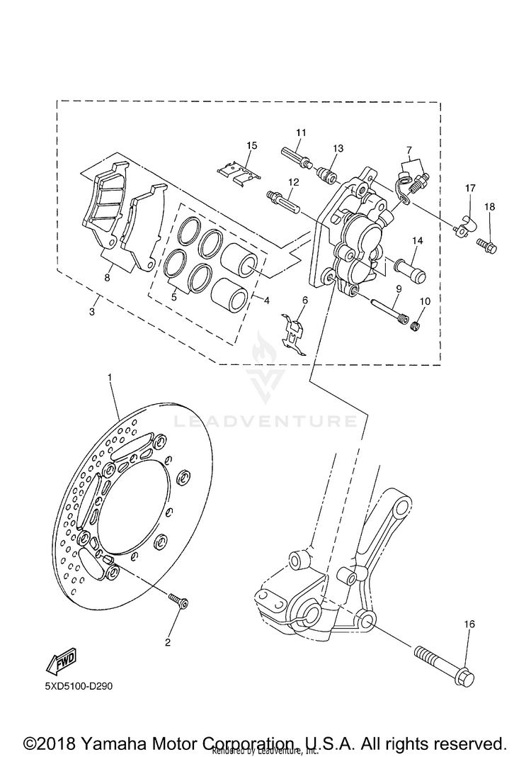 Front Brake Caliper Schematic