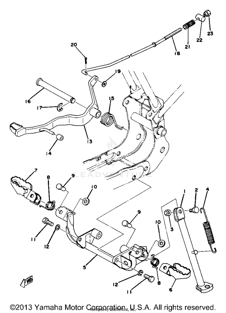 Stand Footrest Brake Pedal Yz80d E Schematic