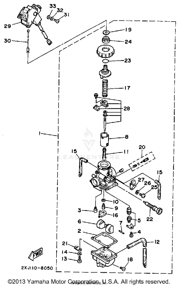 Carburetor BLASTER - YFS200B - 1991 Schematic