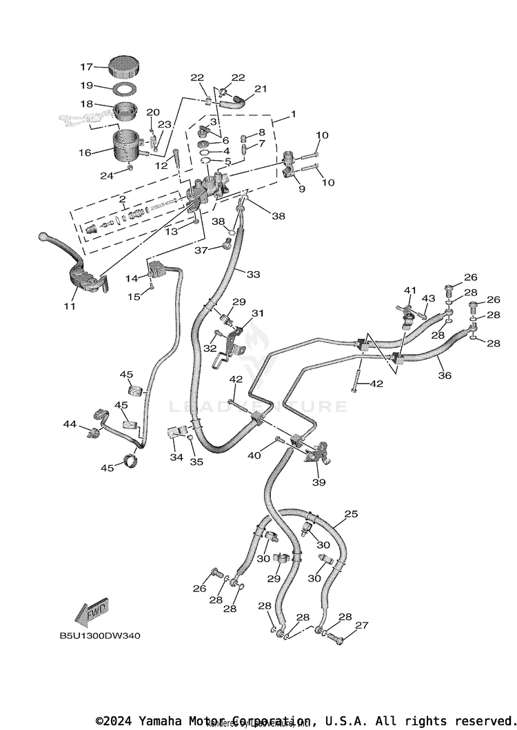 Front Master Cylinder TRACER 9 GT - MTT9GTNCR - 2022 Schematic