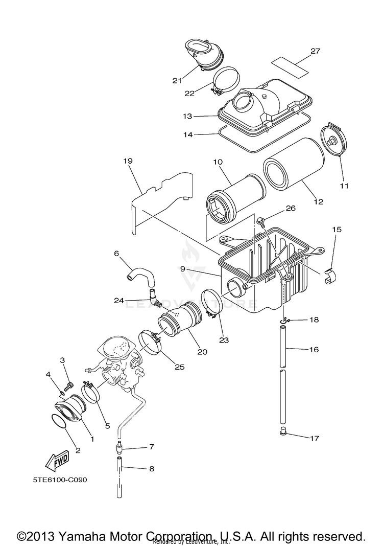 Intake KODIAK 400  HUNTER EDITION - YFM4FAHS - 2004 Schematic