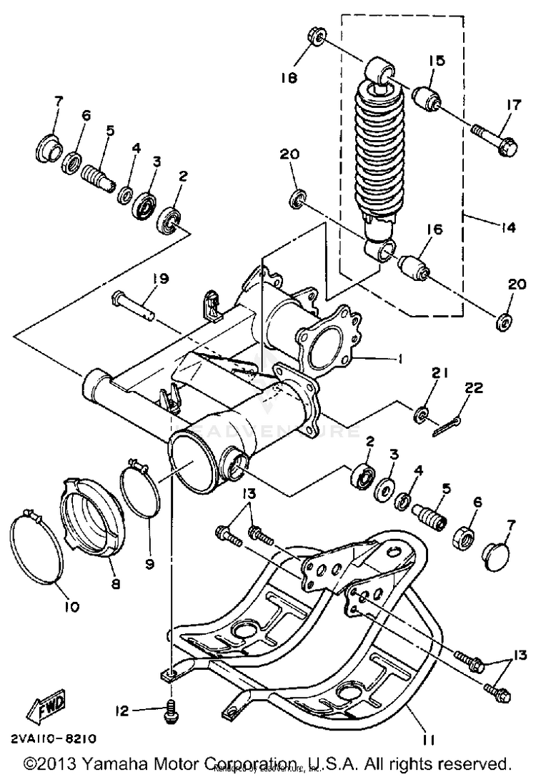 Swing Arm-Rear Shocks Schematic