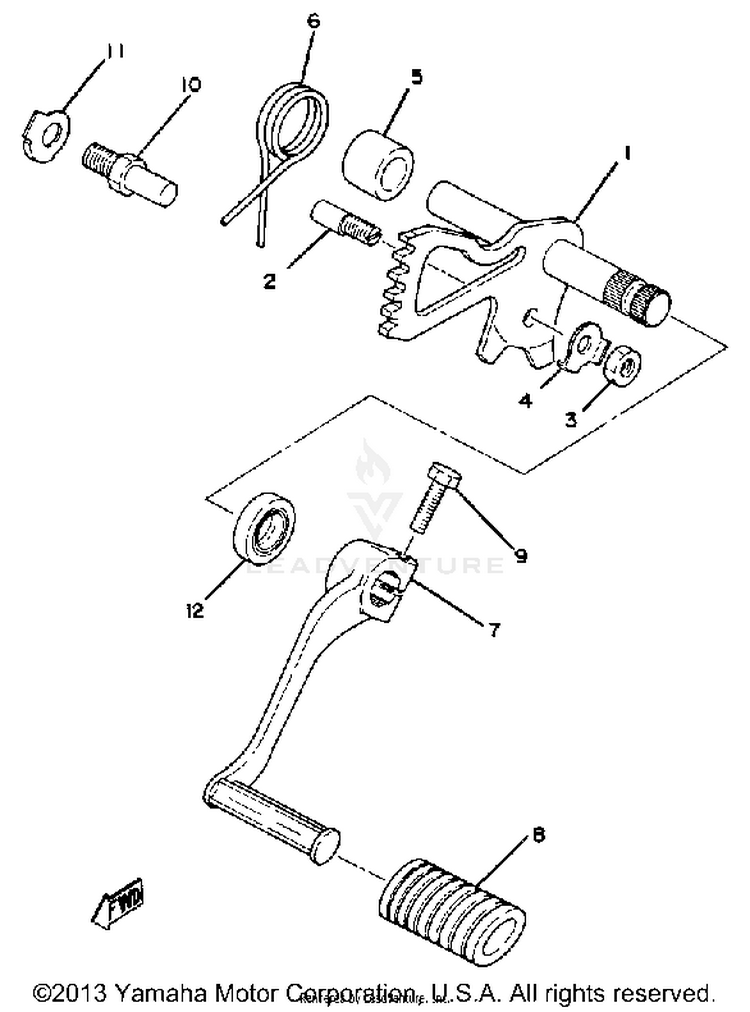 Shift Shaft Pedal XS1100G - 1980 Schematic