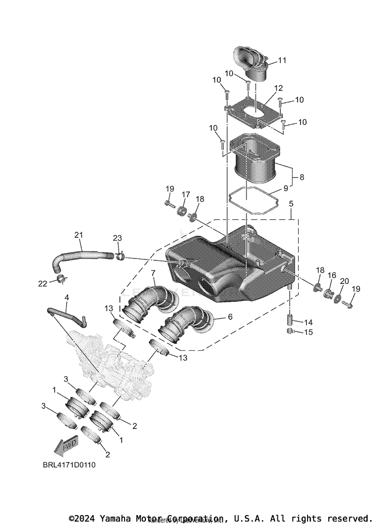 Intake TENERE 700 WORLD RAI - XTZ7WRTCB - 2026 Schematic