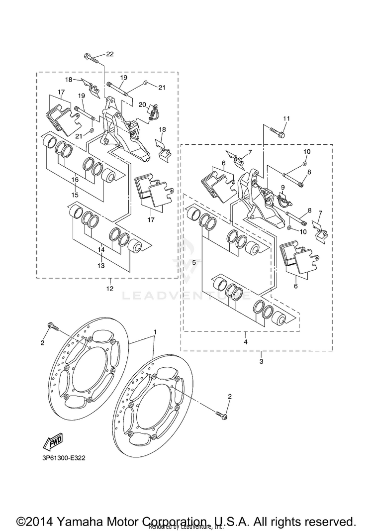 Front Brake Caliper Schematic