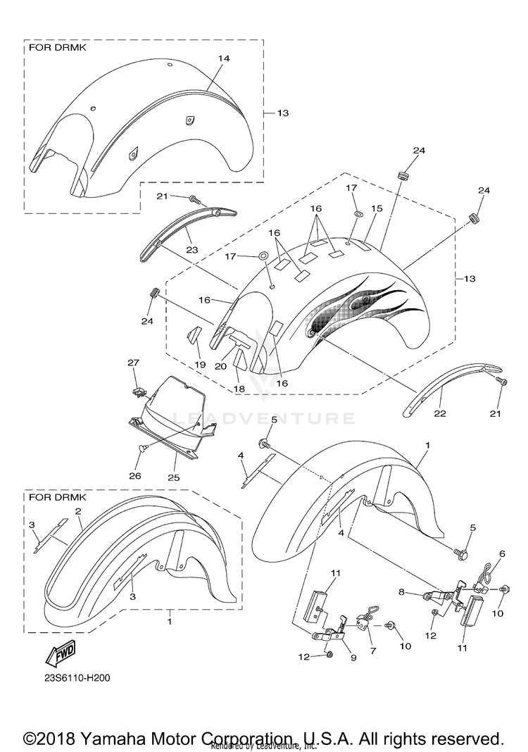 Fender V STAR 1100 CLASSIC - XVS11AWYCG - 2009 Schematic