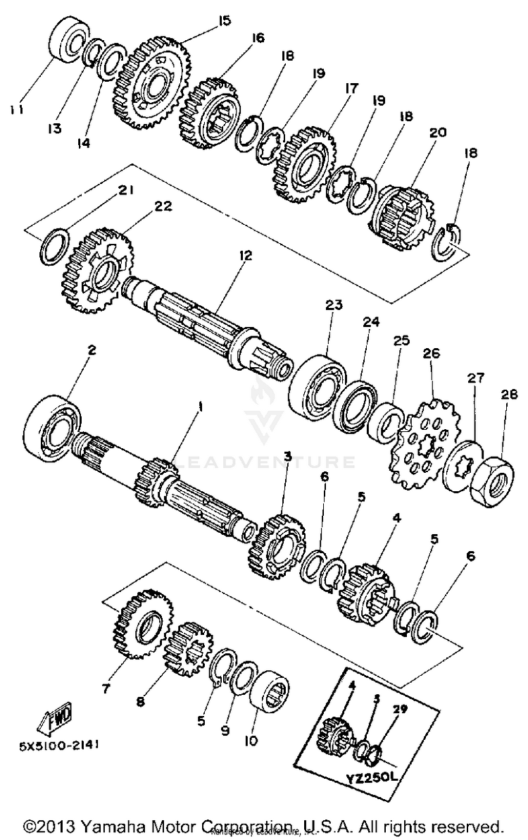 Transmission Yz250k L Schematic