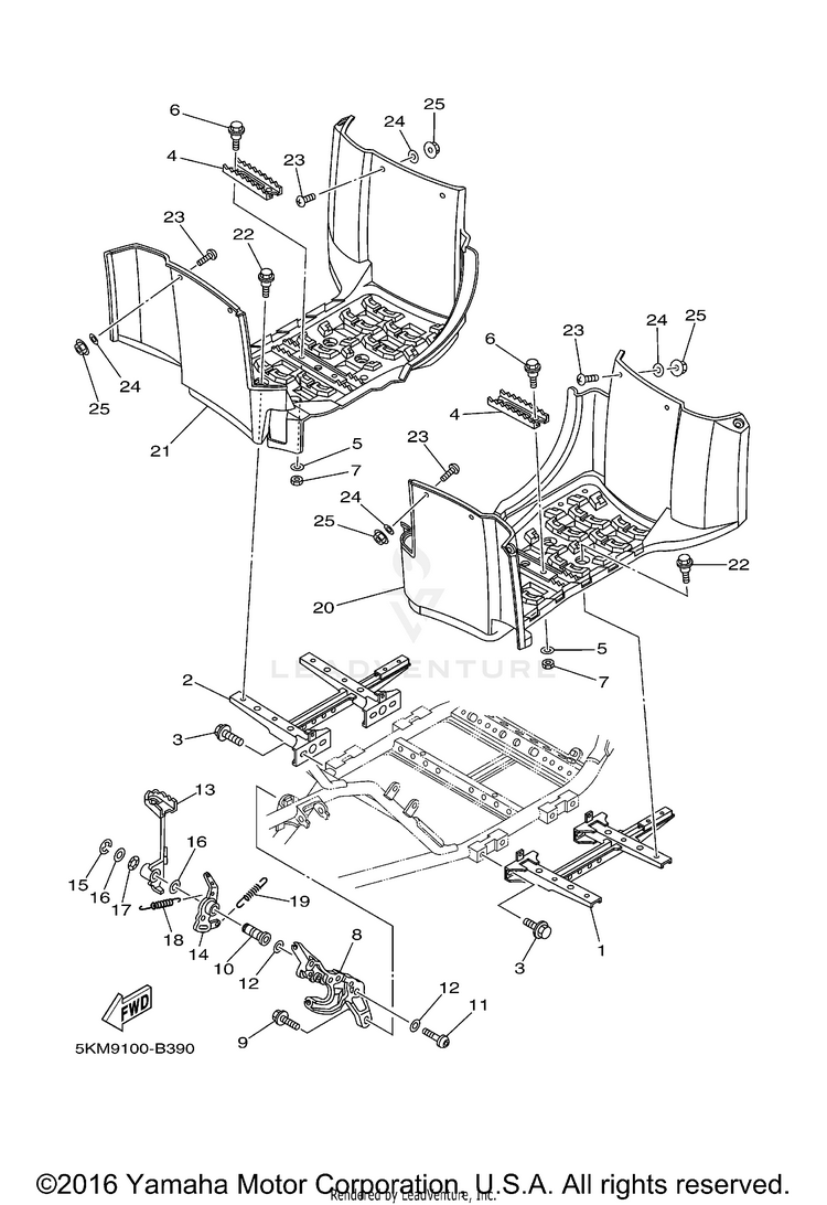 Stand Footrest GRIZZLY 660 - YFM66FAT - 2005 Schematic