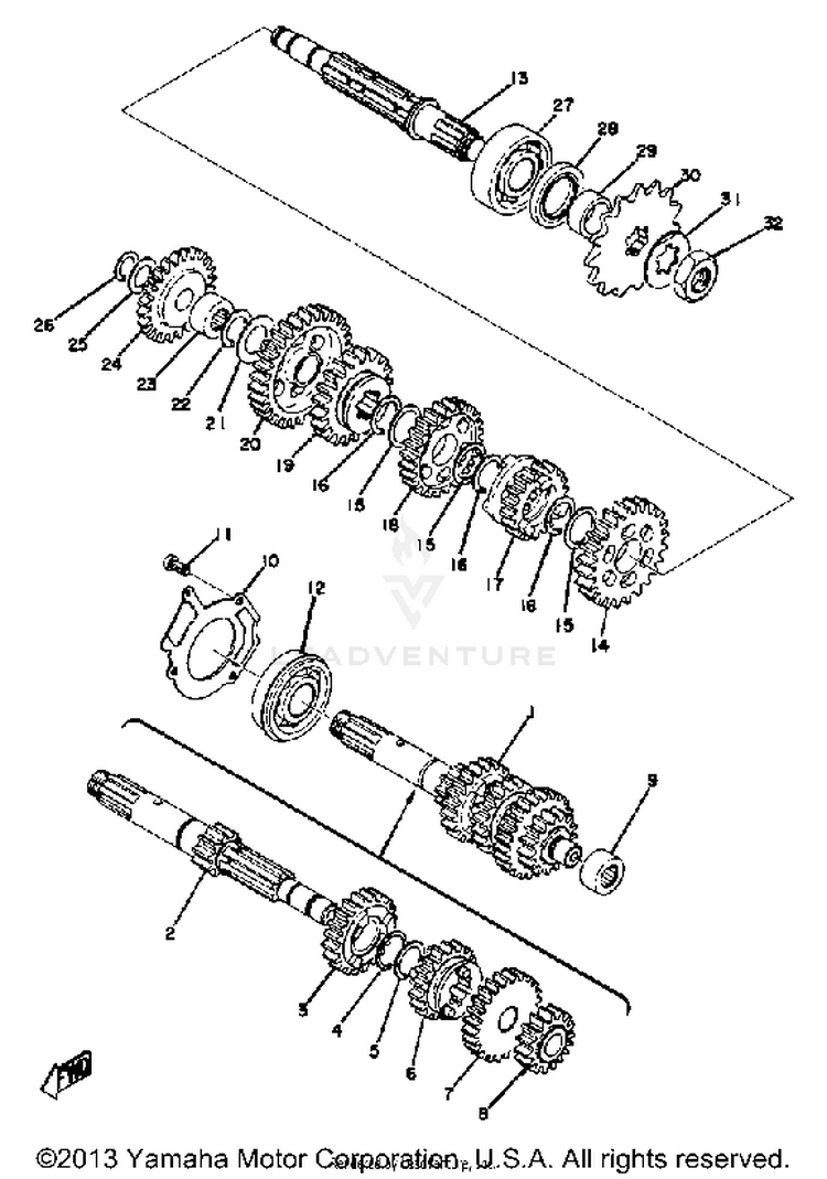 Transmission Yz125a - B Schematic