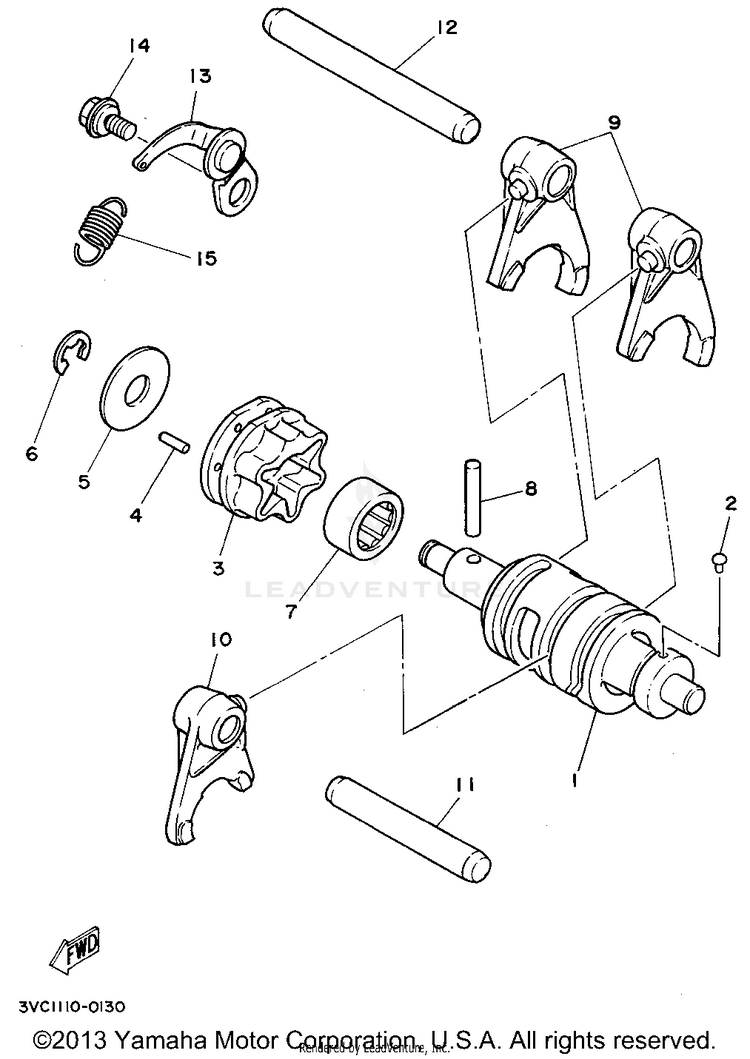 Shift Cam - Shift Fork Schematic