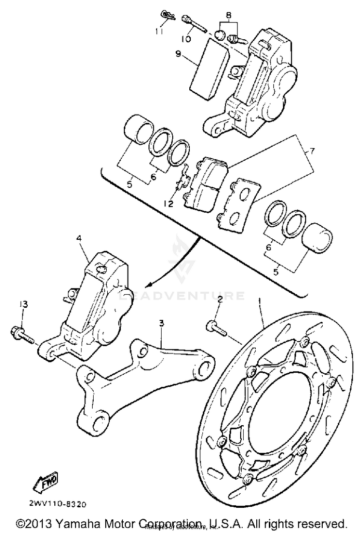 Rear Brake Caliper Schematic