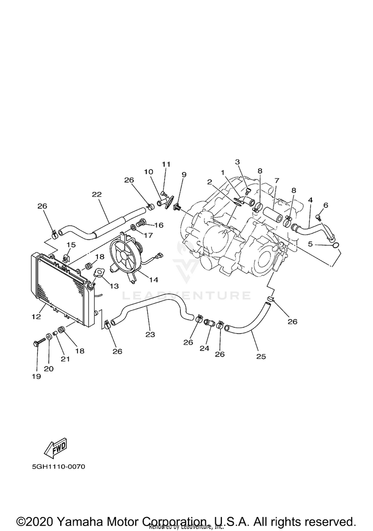 Radiator Hose KODIAK 4WD HUNTER - YFM400FAHN - 2001 Schematic