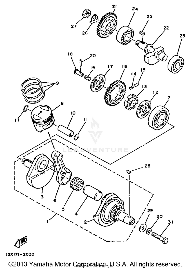 Crankshaft Piston Schematic